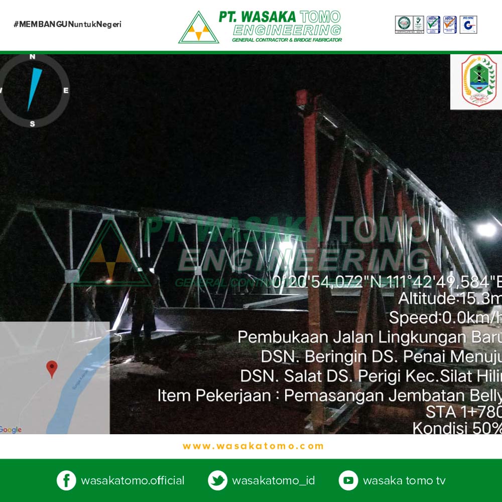 Pembangunan Jembatan Bailey Panel Bentang 18 Meter, Pontianak, Kalimantan Barat - Kab. Kapuas Hulu | Kontraktor Jembatan | Fabrikator Jembatan Baja