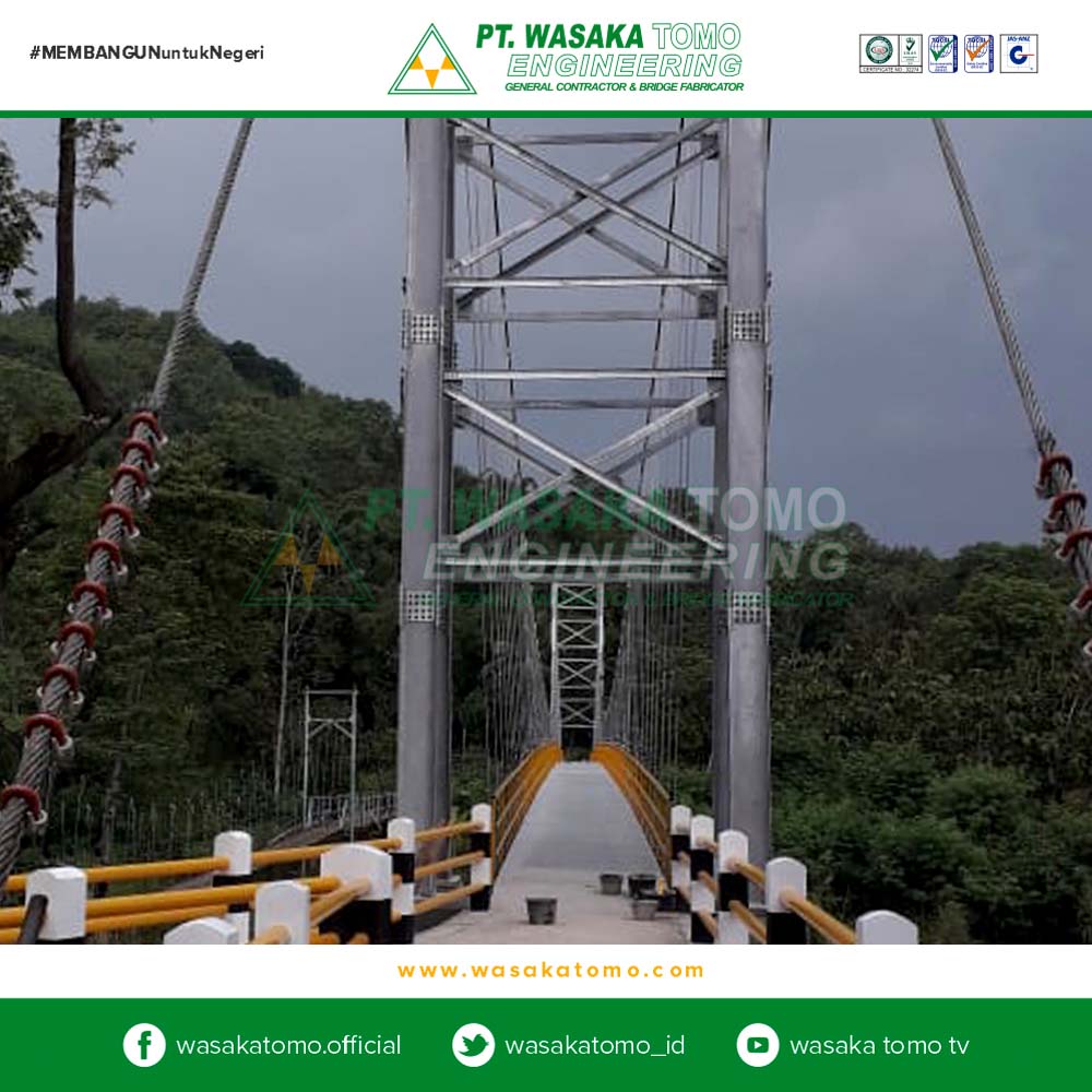 Jembatan Rangka Baja, Jembatan Gantung 120 Meter Panyindangan | Kontraktor Jembatan | Fabrikator Jembatan Baja