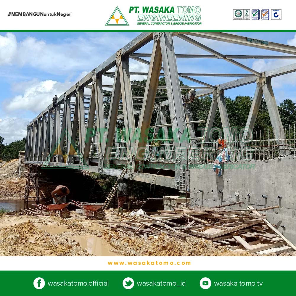 Pembangunan Jembatan Rangka Bentang A60, Pontianak, Kalimantan Barat | Kontraktor Jembatan | Fabrikator Jembatan Baja